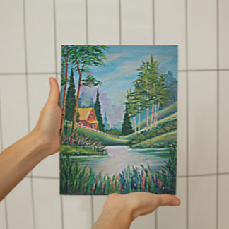 Cabin by the Stream Country Living Small Poster