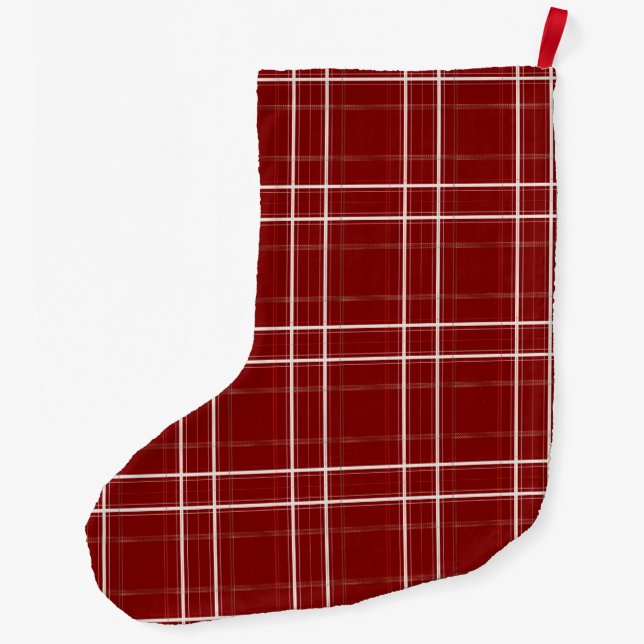Cabin Classic Plaid Cabin Premium  Large Christmas Stocking (Back)