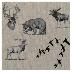 Cabin Collection Forest Animals Fabric