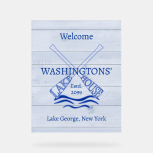 Cabin Cottage Lake House Acrylic Sign