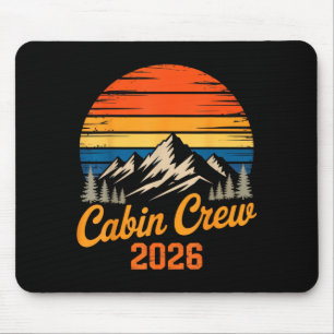 Cabin crew 2026 retro mountain sunset family trip mouse pad