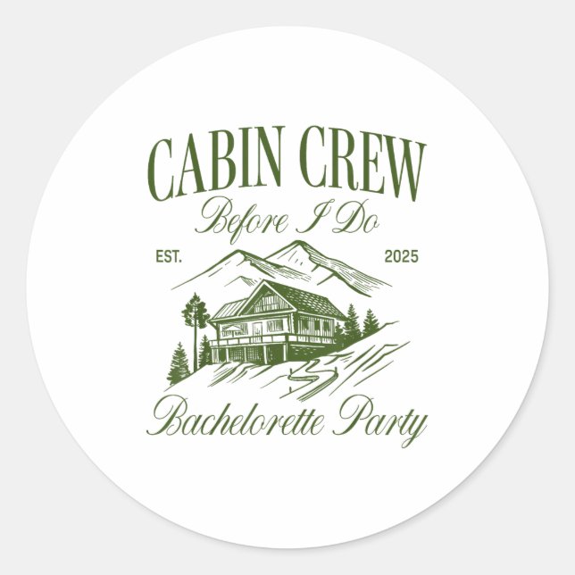 Cabin Crew Before I Do Bachelorette Party Camp Bac Classic Round Sticker (Front)