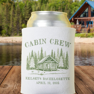 Cabin Crew Green Camp Bachelorette Party Can Cooler