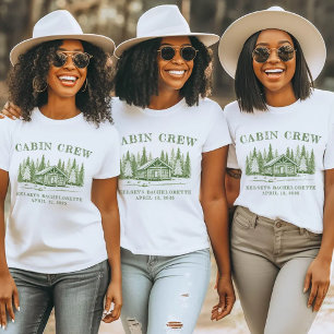 Cabin Crew Green Camp Bachelorette Party T-Shirt