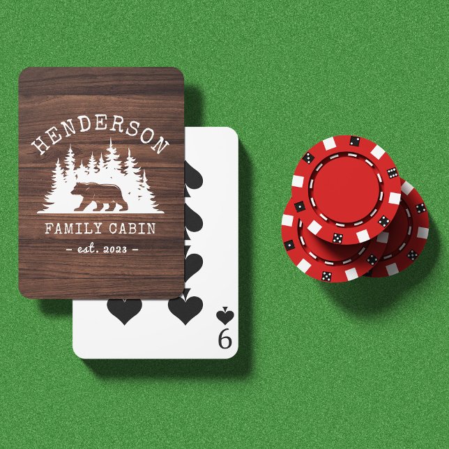 Cabin Family Bear Pine Wood Playing Cards (Creator Uploaded)