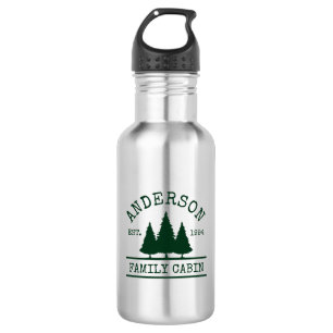 Cabin Family Name Forest Green Reusable 532 Ml Water Bottle
