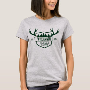 Cabin Family Name Forest Green T-Shirt
