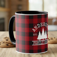 Cabin Family Name Red Buffalo Plaid