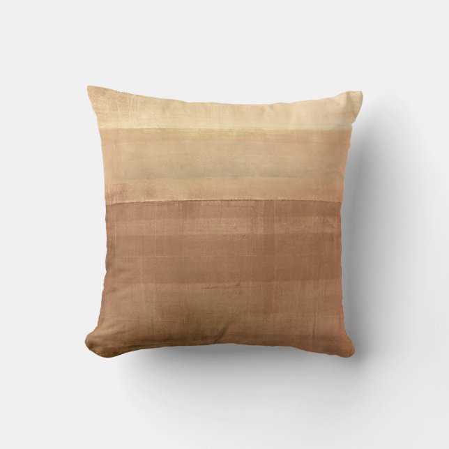 'Cabin Fever' Brown Abstract Art Cushion (Front)