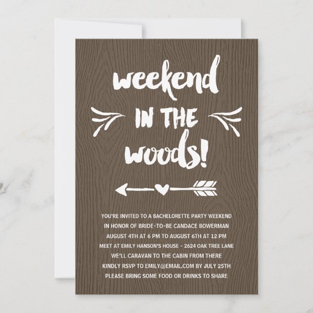 Cabin Fever | Rustic Bachelorette Party Invitation (Front)