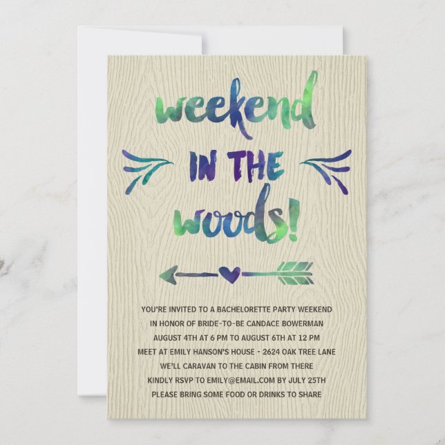 Cabin Fever | Rustic Bachelorette Party Invitation (Front)