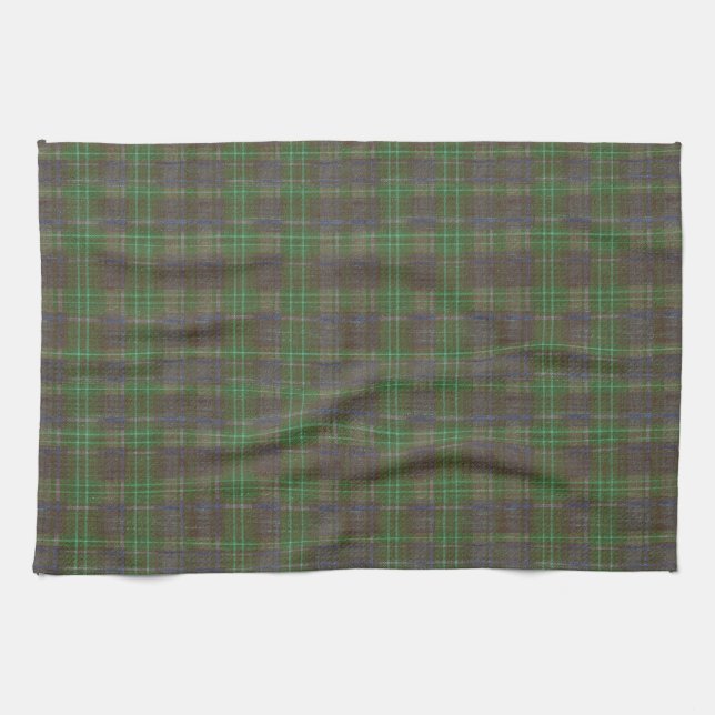 Cabin Forest Green Tartan Tea Towel (Horizontal)