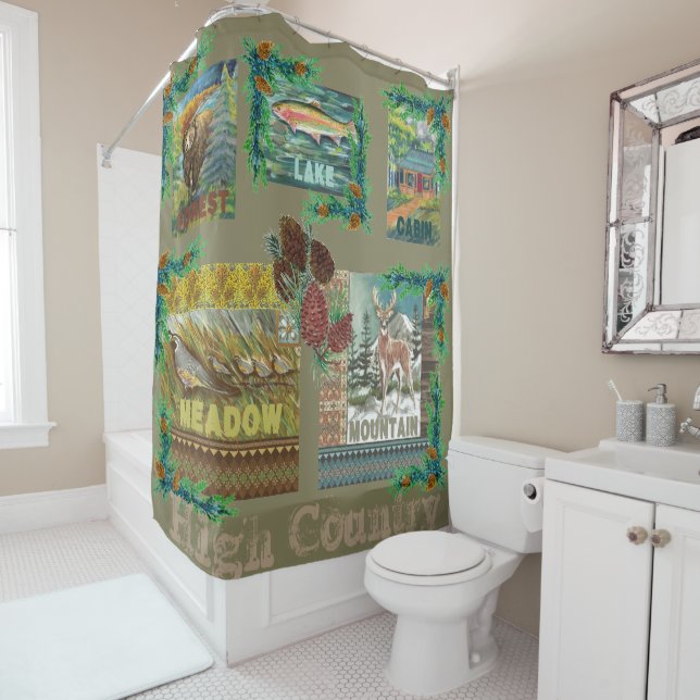 cabin-High Country shower curtain (In Situ)