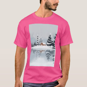 Cabin In Snowy Mountains Active T-Shirt