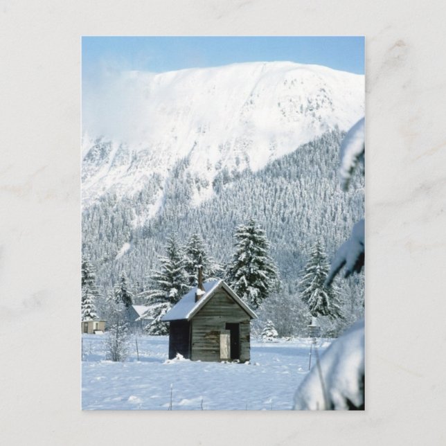 Cabin in The Snow Postcard (Front)