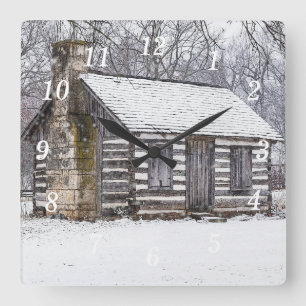 Cabin In The Snow Wall Clock