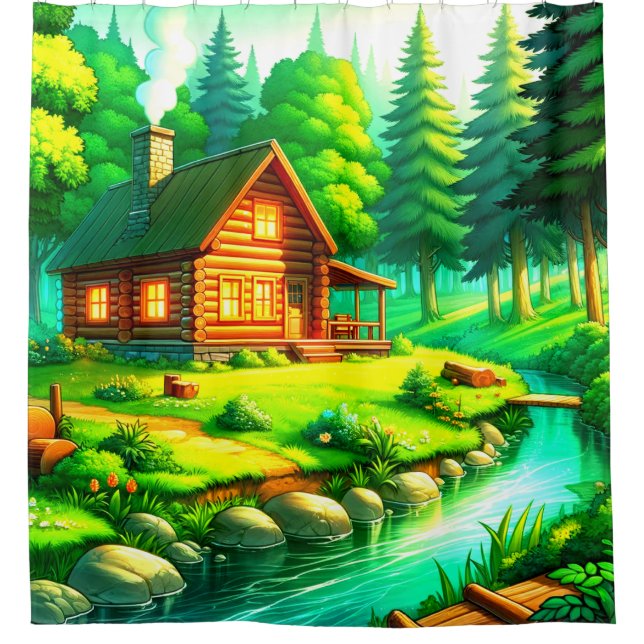 Cabin in the Woods Shower Curtain (Front)