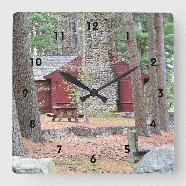 Cabin In Woods Wall Clock (Front)