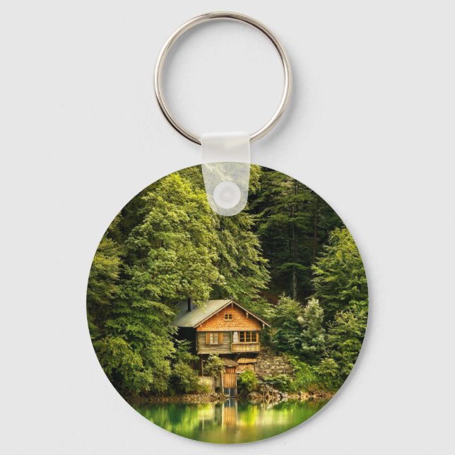 Cabin Lake House Key Ring (Front)