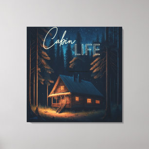 Cabin Life   Camping Themed Art Canvas Print