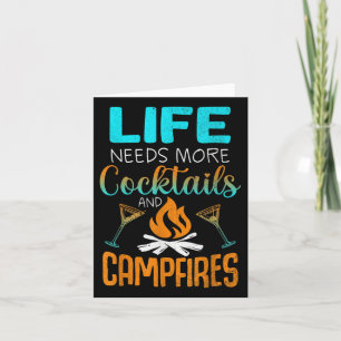 Cabin Life Tails Campfires Lake Bum Camping Woods Card