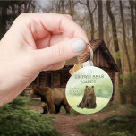 Cabin Mountain Home Rental Property Vacation Key Ring<br><div class="desc">This design was created though digital art. It may be personalised in the area provided by changing the photo and/or text. Or it can be customised by choosing the click to customise further option and delete or change the colour the background, add text, change the text colour or style, or...</div>