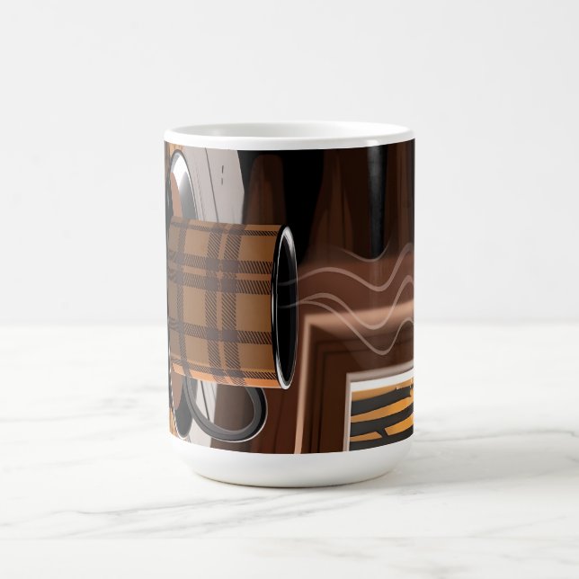 Cabin Plaid Coffee Autumn Forest Rustic Home Art Mug (Center)