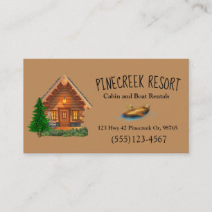 Cabin Resort Vacation Lodge Rental Business Card