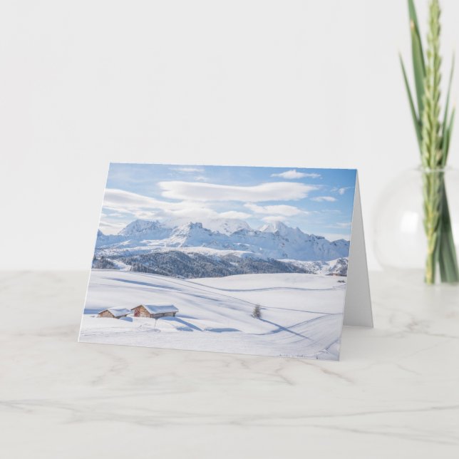 Cabin Retreat Snowscape | Dolomites Card (Front)
