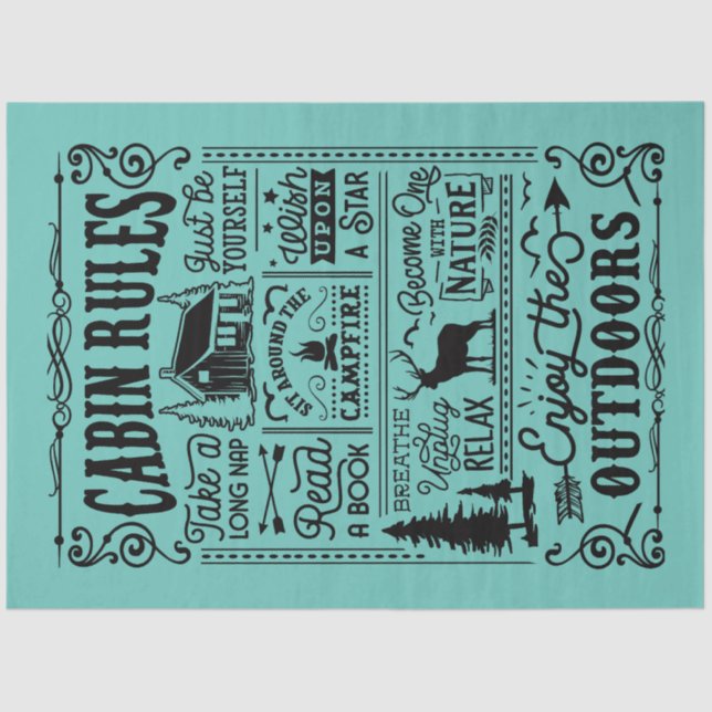 Cabin Rules Tissue Paper (Front)