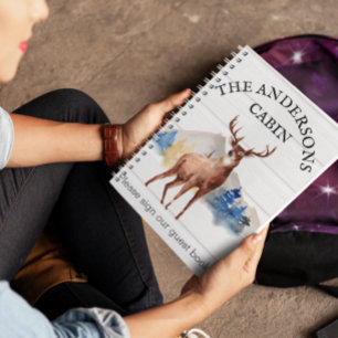 Cabin Rustic Deer Guest Book Mountain Cabin