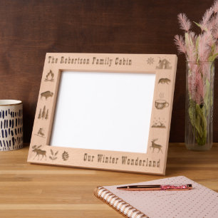 Cabin Rustic Our Winter Wonderland Custom 10x8 Etched Frames