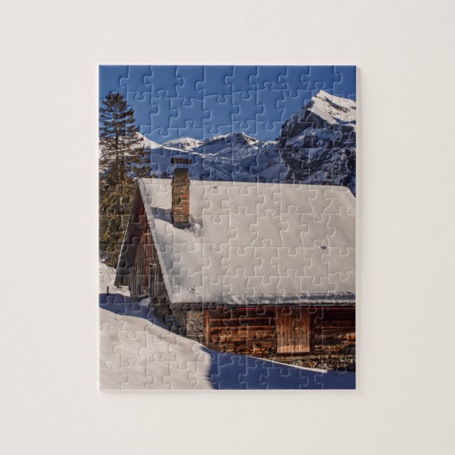 CABIN SNOW COVERED JIGSAW PUZZLE (Vertical)
