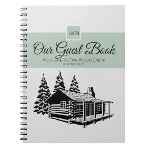 Cabin Welcome Guest Book Rustic Personalised