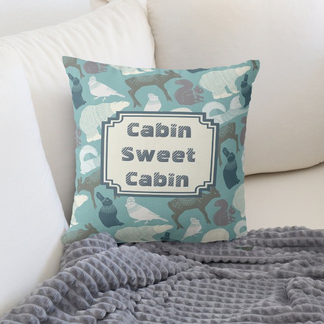 Cabin Winter Forest Animals Pattern Cushion (Creator Uploaded)