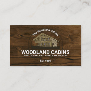 Cabin Wood Grain Background Business Card