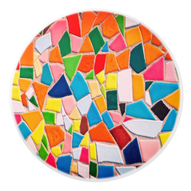 Cabinet Accessories Colourful Mosaic Pattern Ceramic Knob (Front)