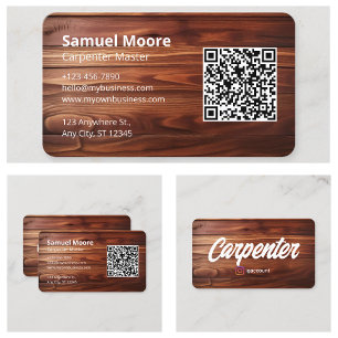 Cabinet Makers Carpenter Sample Business Card
