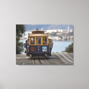 Cable car chugs up Hyde Street in San Canvas Print