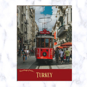 Cable Car in Taksim Square in Istanbul Turkey Postcard