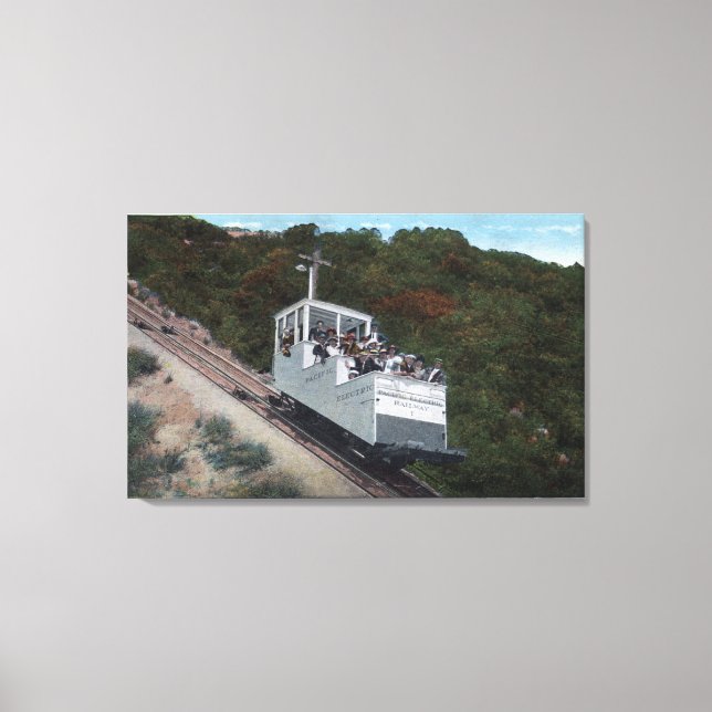 Cable Car on Incline View Canvas Print (Front)