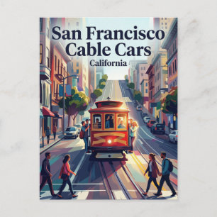 Cable Car on Powell Street California Postcard
