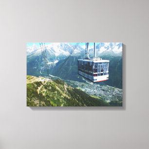 Cable car over Chamonix, France Canvas Print