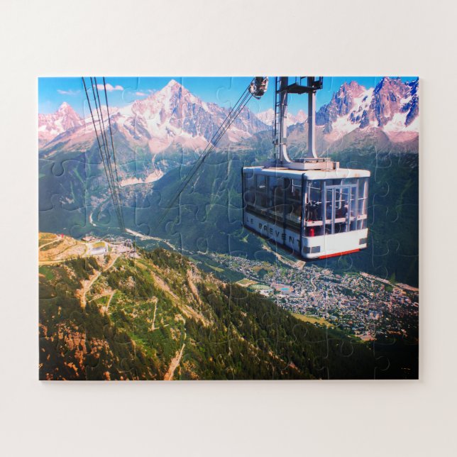 Cable car over Chamonix Jigsaw Puzzle (Horizontal)