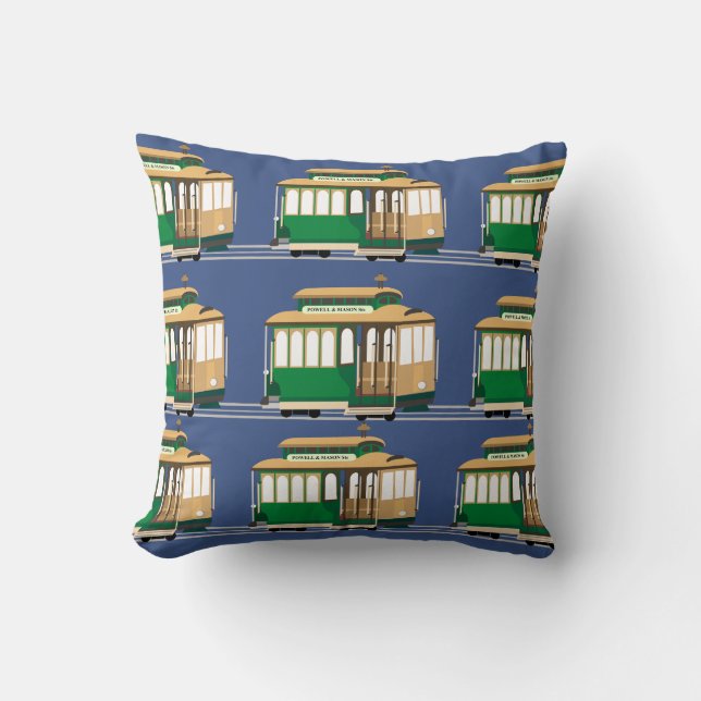 Cable Car Pattern Cushion (Front)