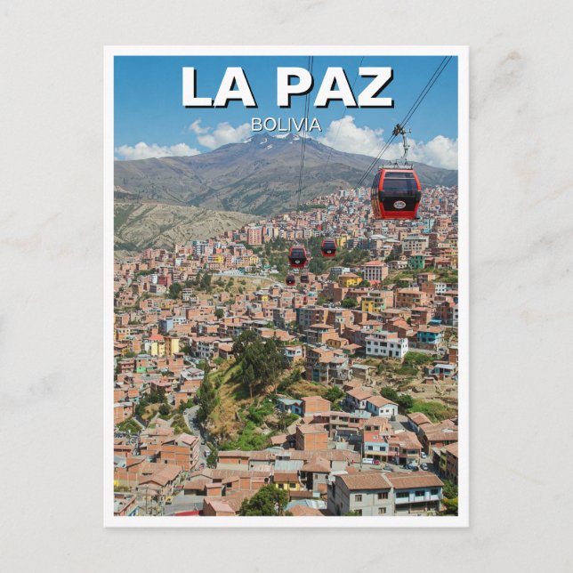 Cable Cars in La Paz Bolivia Travel Postcard (Front)