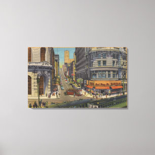 Cable Cars on Market and Powell Street Canvas Print