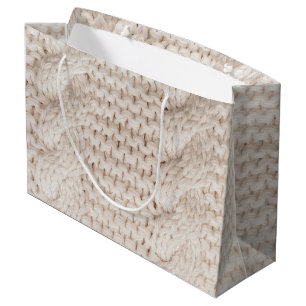 Cable Knit Pattern Large Gift Bag
