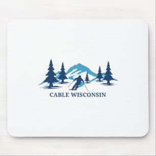 Cable Wisconsin Ski Resort Skiing Skier Mouse Pad