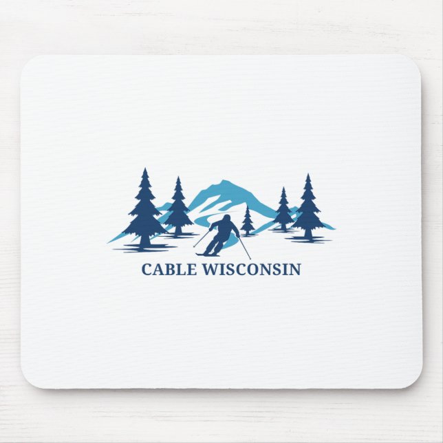 Cable Wisconsin Ski Resort Skiing Skier  Mouse Pad (Front)